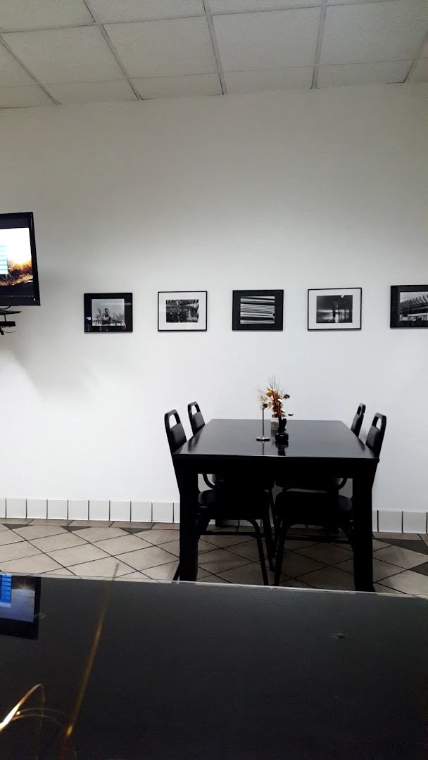 Bright dining room with counter service.
