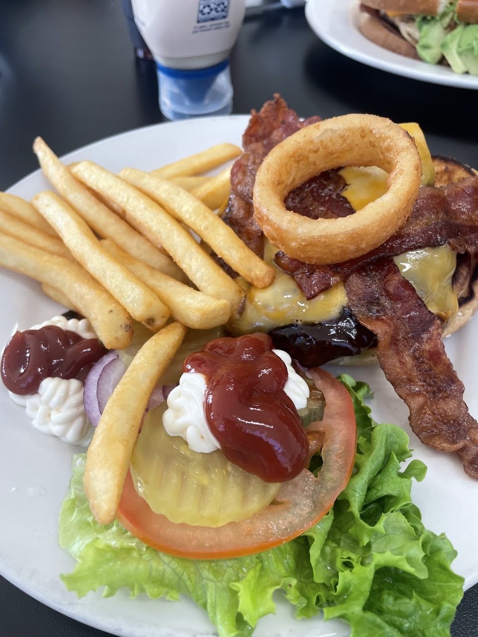 Bacon Cheeseburger with Onion Rings